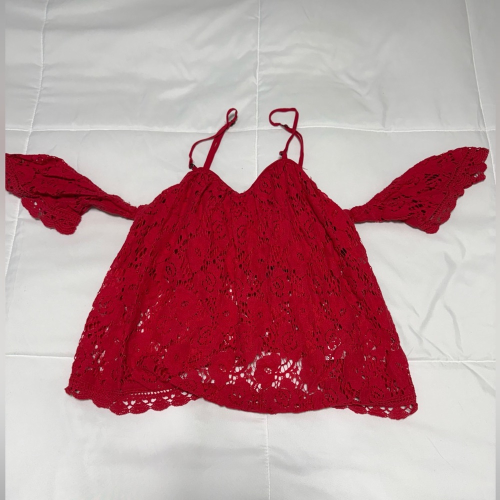 Xhilaration Red Lace Camisole Top